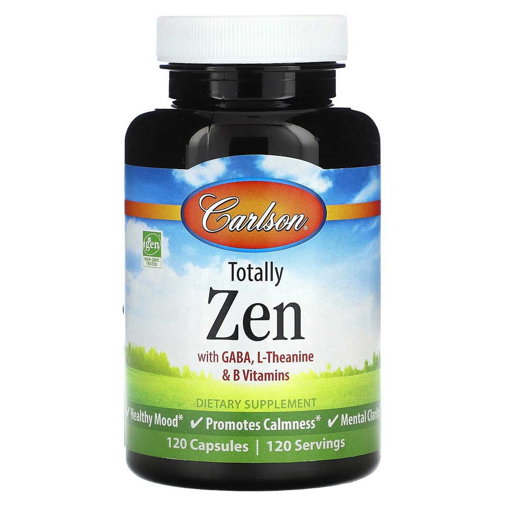 Carlson, Totally Zen с ГАМК, L-теанином и витаминами группы B, 120 капсул