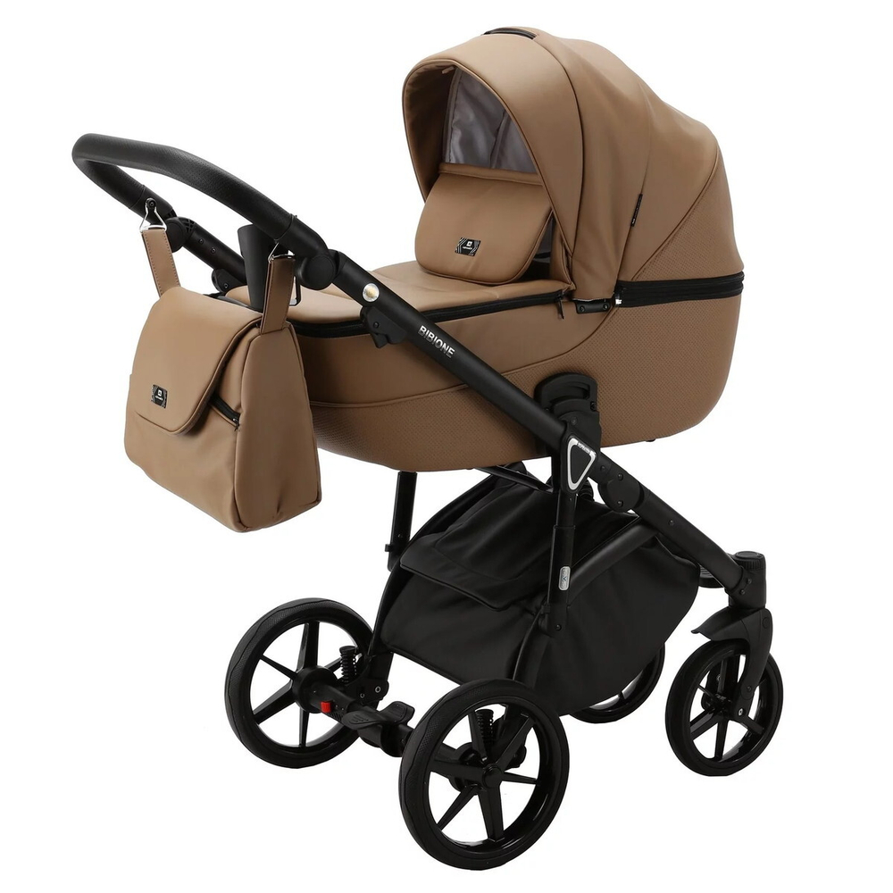 Детская коляска Adamex Bibione Deluxe 2 в 1 BI-SA09 (Т.БЕЖЕВАЯ КОЖА)