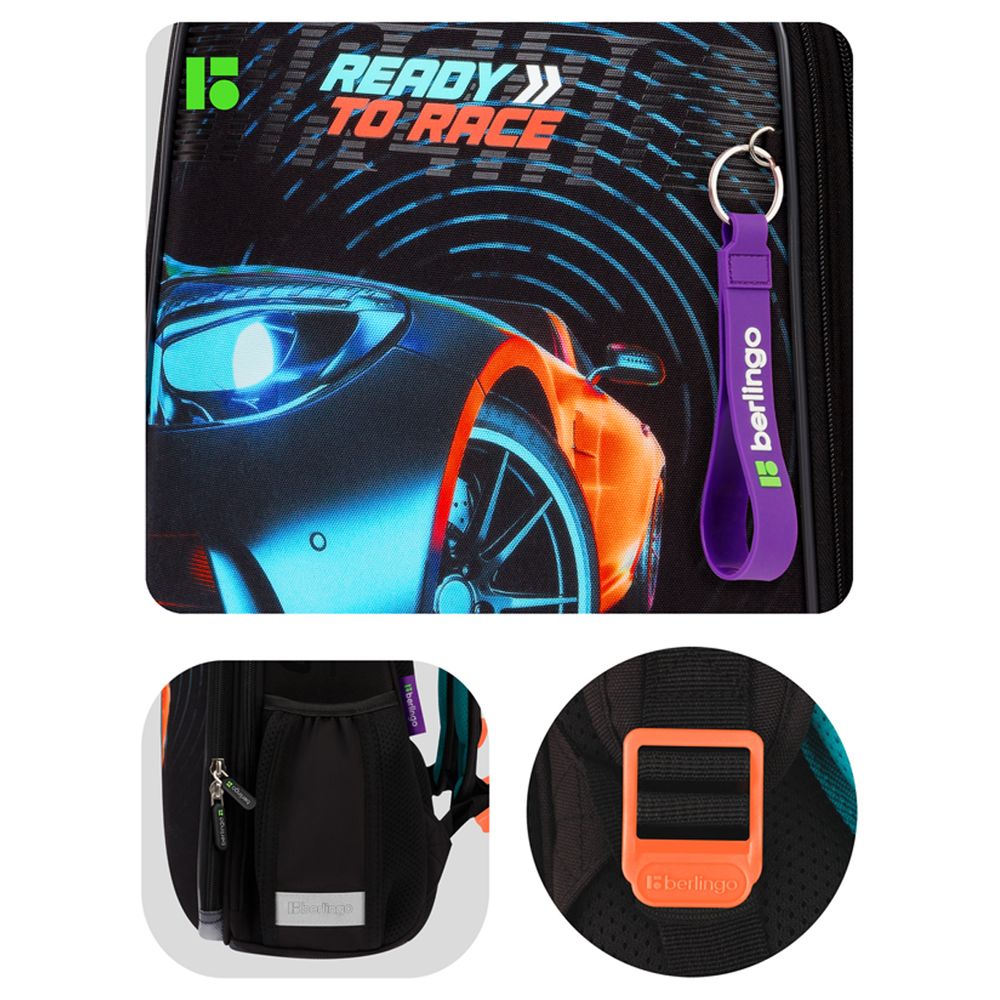 Ранец Berlingo Expert "Ready to race" 37*28*16см, 2 отделения, 2 кармана, анатомическая спинка