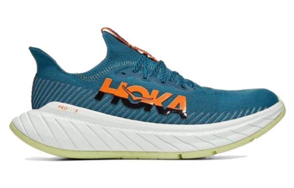 HOKA ONE ONE Carbon X3 Racing Carbon Plate Road Low Helper Running Shoes Men's Coral Blue