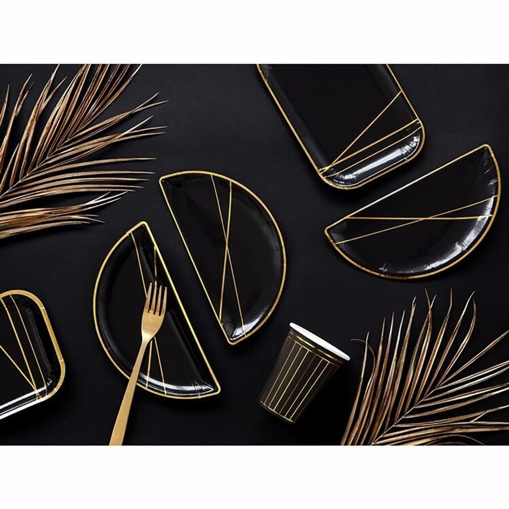 Тарелка Black&Gold Линии 21х10см 6шт