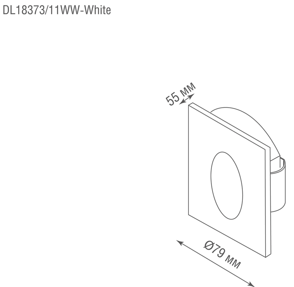 DL18373/11WW-White Donolux Светильник светодиодный, встроенный, 1 х 1Вт 350 мА, IP20, 79х79х24мм, монт. D63мм, Белый.+и