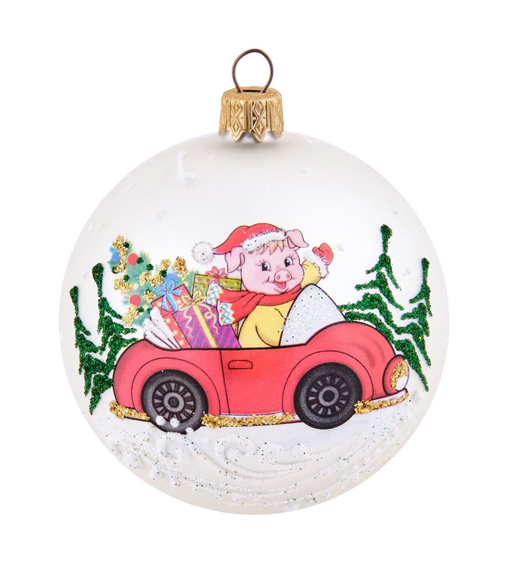 Элита НФШ-1656/1 Ел.украшение Шар «Поросенок с подарками» 85 мм