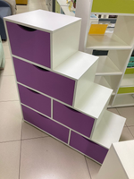 Комод Лесенка МДФ белый/фиалка