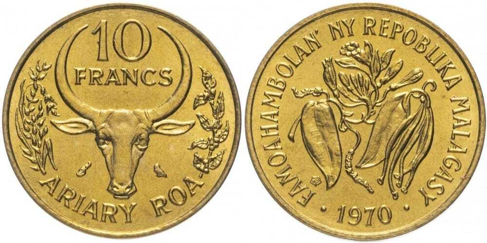 Мадагаскар 10 франков, 1970-1989 UNC