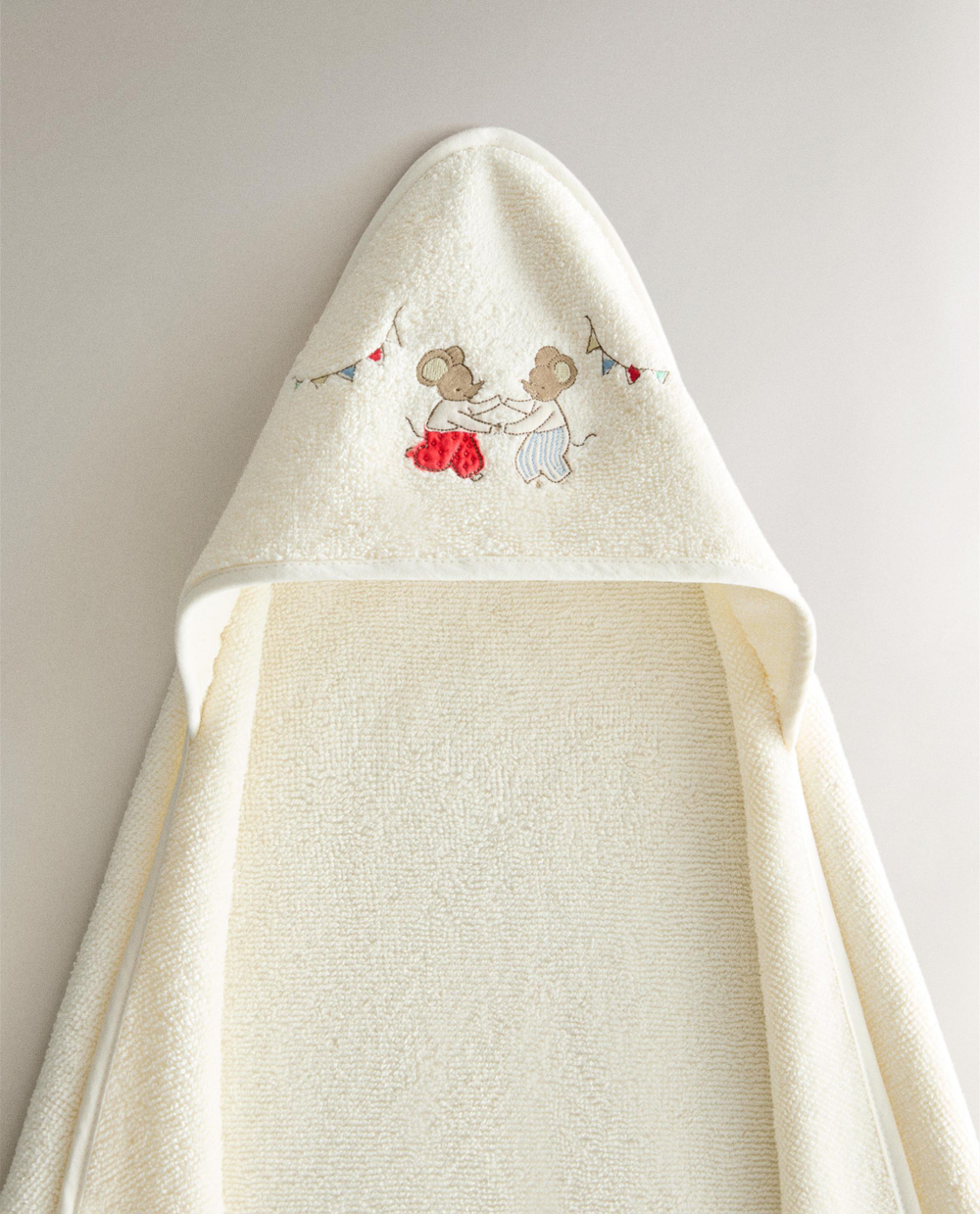 Zara Home Детское полотенце с капюшоном из хлопка, бежевый, 80x80 см · 4698/423