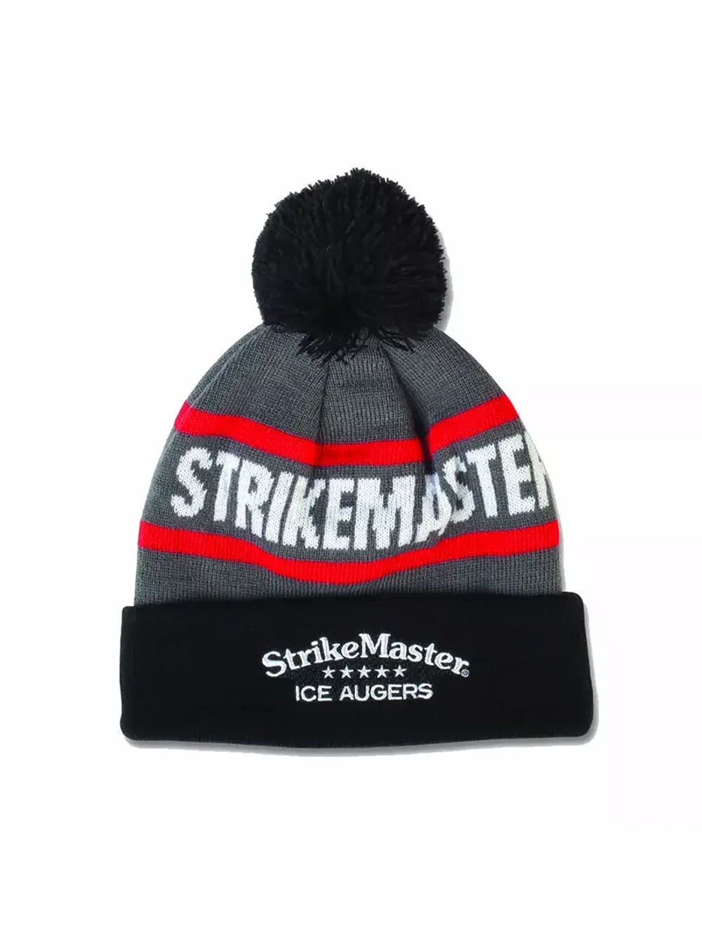 Шапка с помпоном Strikemaster Black Grey White, размер универсальный