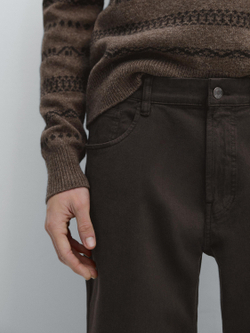 Massimo Dutti Джинсы зауженного кроя, коричневый