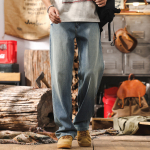 Джинсы тонкие мужские с технологией K-cool ледяные,свободного стиля для лета ,от бренда Jerryeno