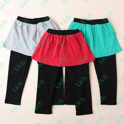 Леггинсы детские утепленные с контрастной юбкой