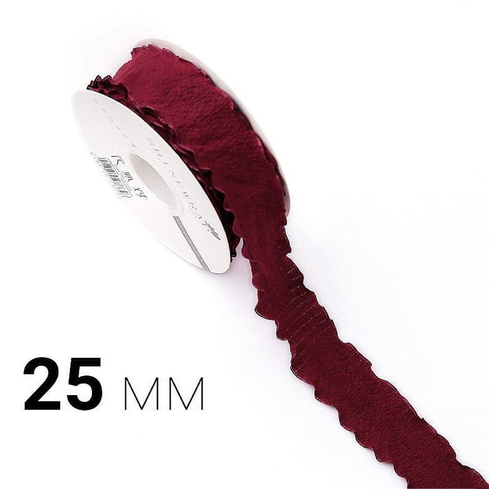 Лента текстиль &quot;Rossi&quot; 2,5см*10ярд БОРДО