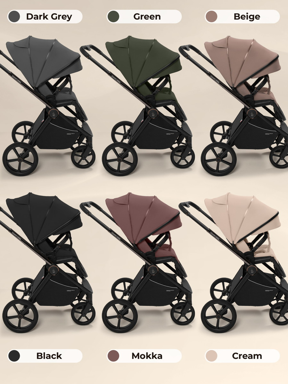 Коляска 4 в 1 Sweet Baby SBL Elegante Therma + автокресло Elegante Plus с базой i-Size ISOFIX DK780 Black