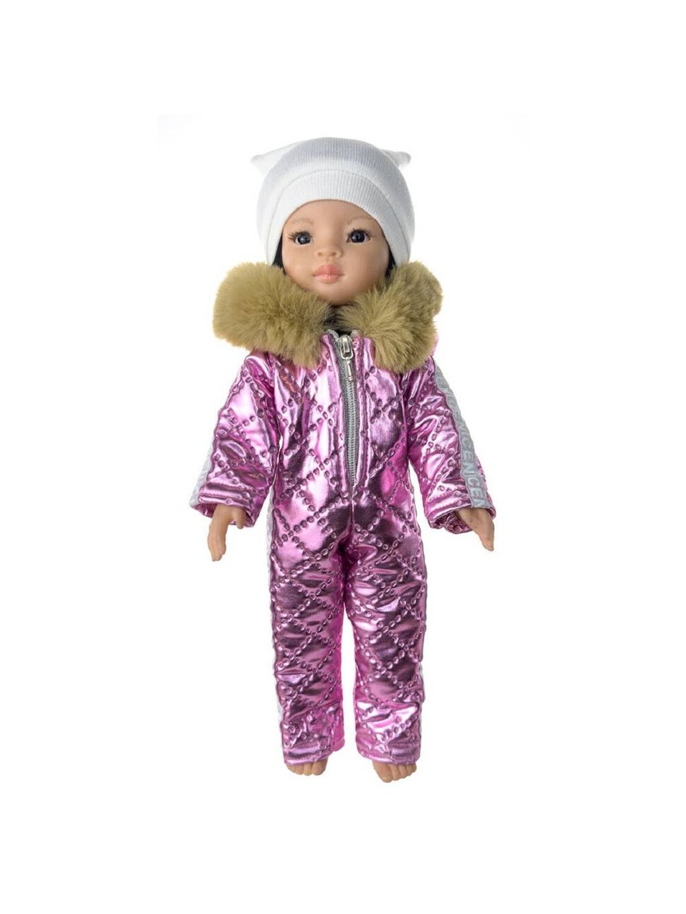 Комбинезон зимний розовый и шапка для кукол Paola Reina 32 см (994)