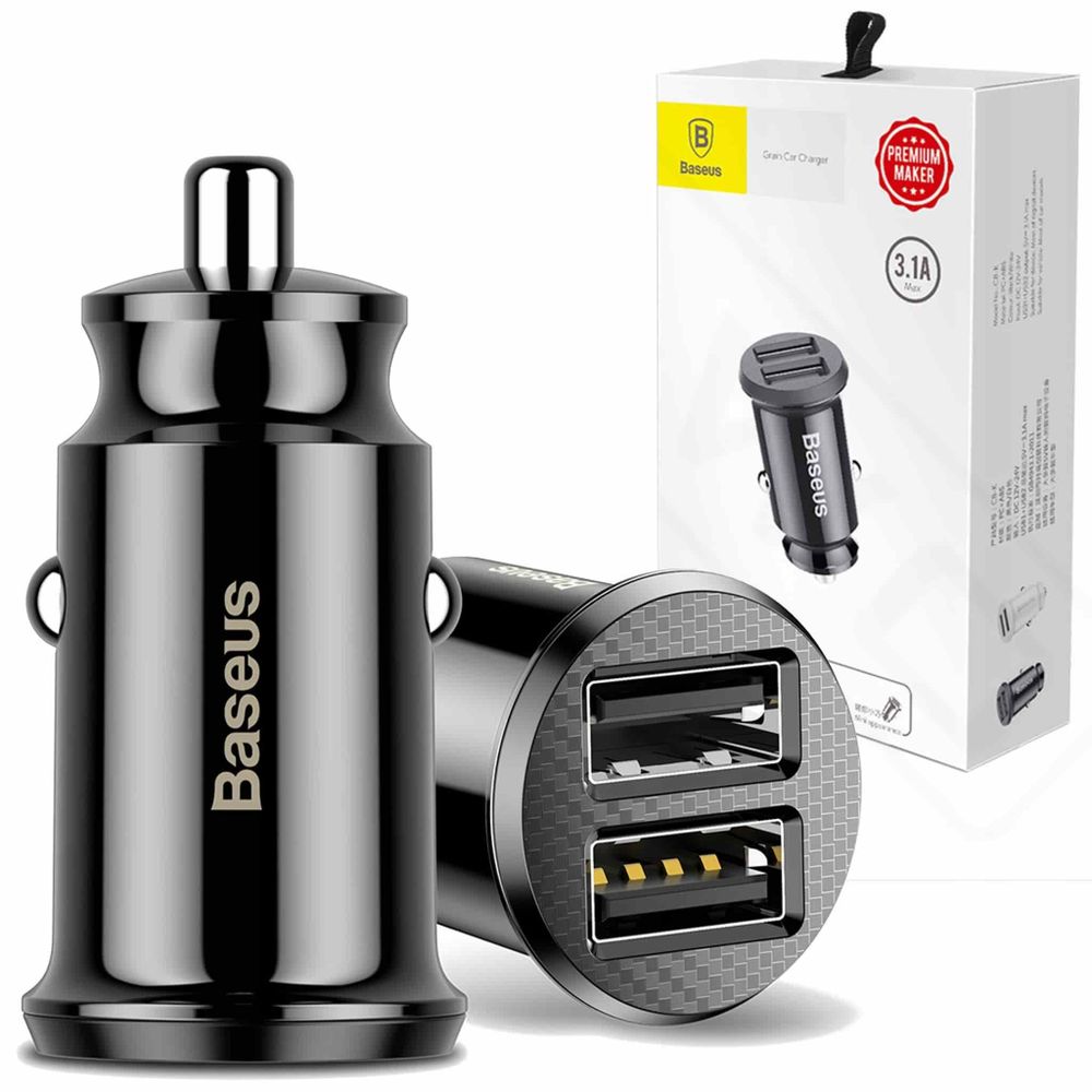 Автомобильное зарядное устройство Baseus Grain Car Charger Holder C8-K-Чёрный