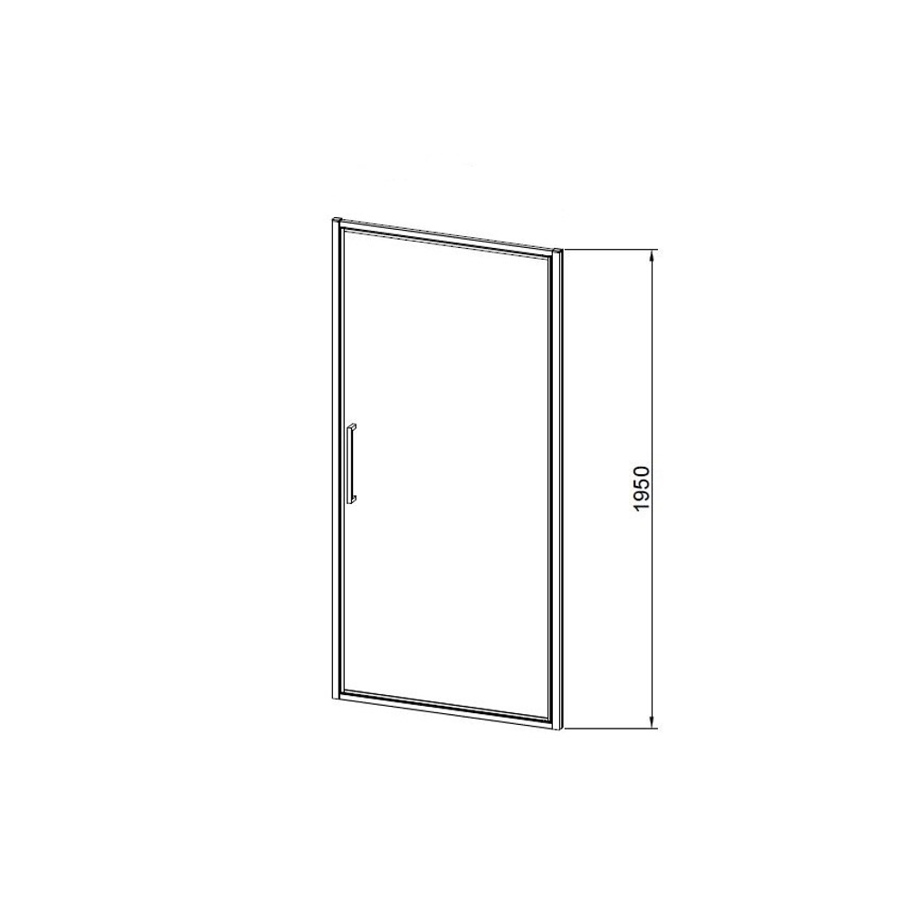 Душевая дверь Слим 8мм (Slim 8mm) VDP-4SL900CLGM, вороненая сталь, стекло прозрачное