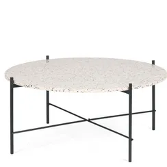 Кофейный стол Lacio Ø80х35 см, белое террацо