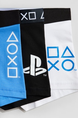 H&M Набор из пяти трусов-боксеров с принтом, синий