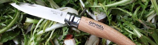 Складной нож Opinel №8 садовый, нержавеющая сталь, коробка c клинком из стали Sandvik™ 12С27, рукоять дерево (Бук)