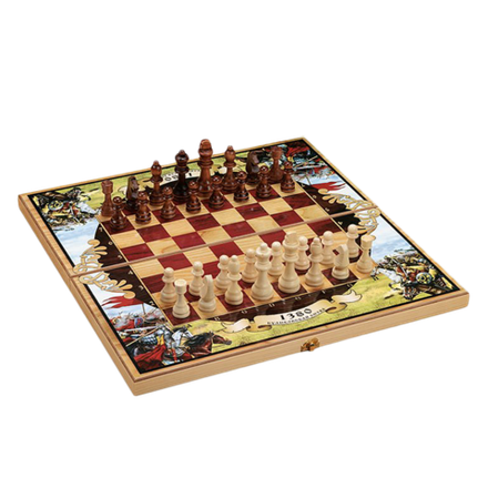 Саввина Подарочный набор игр шахматы, нарды, шашки с доской Куликовская Битва
