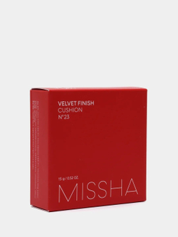 Тональный кушон с матовым финишем.  Missha Тон 23 Velvet Finish Cushion SPF50+ PA+++№23 15 гр.