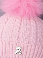 Шапка зимняя вязаная с помпоном для девочки