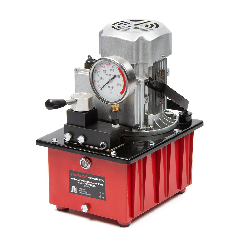 HRH-PE02070700 Насосная станция гидравлическая с электроприводом, 2 выхода,0,75 кВт, 700 бар, 8 л