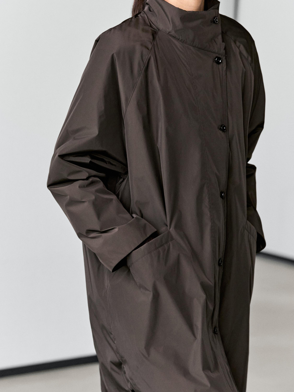 Massimo Dutti Длинная стеганая куртка, коричневый