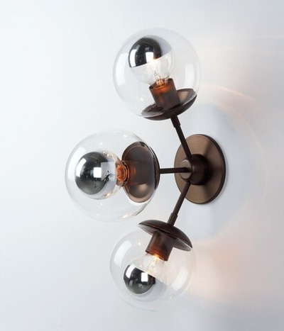 бра Modo Sconce 3 Globes Black