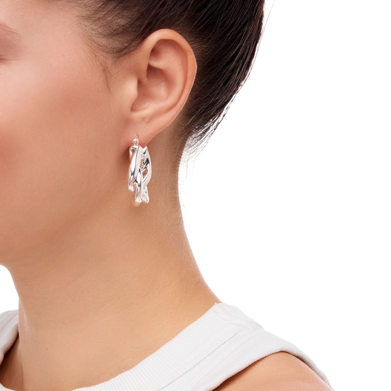 Серьги Широкие Плетенные