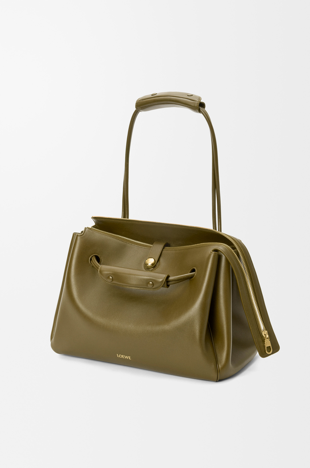 Loewe Большая сумка Madrid из мягкой телячьей кожи, оливковый
