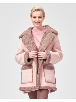 Двусторонняя дубленка из искусственного меха тедди чебурашка, SilverFox (арт. S1183-200)