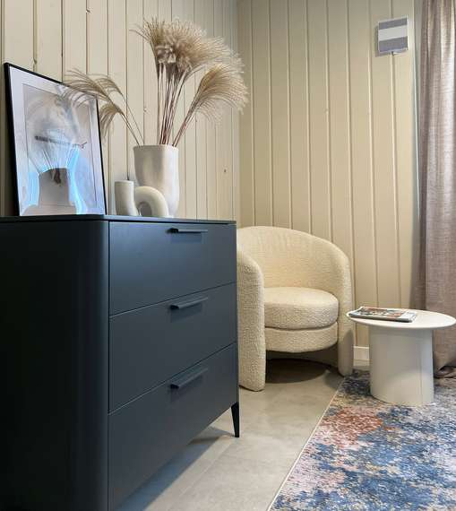 Комод Type 3 ящика ширина 90 см (темно-серый)