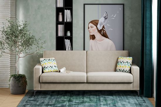 Диван-кровать Модель 047, Вивальди 4, Геометрия 69, велюр, прямой, книжка, венге