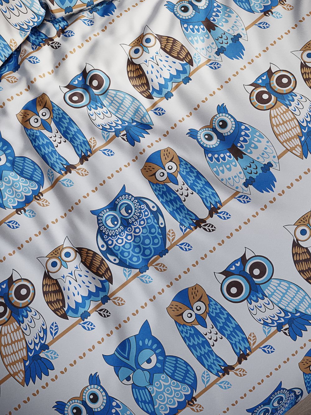 Простынь на резинке Сказка "Совушки" 140х200 см