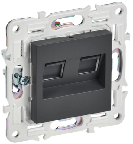 SKANDY Розетка компьютерная двойная RJ45 кат.5E SK-K03T титан IEK