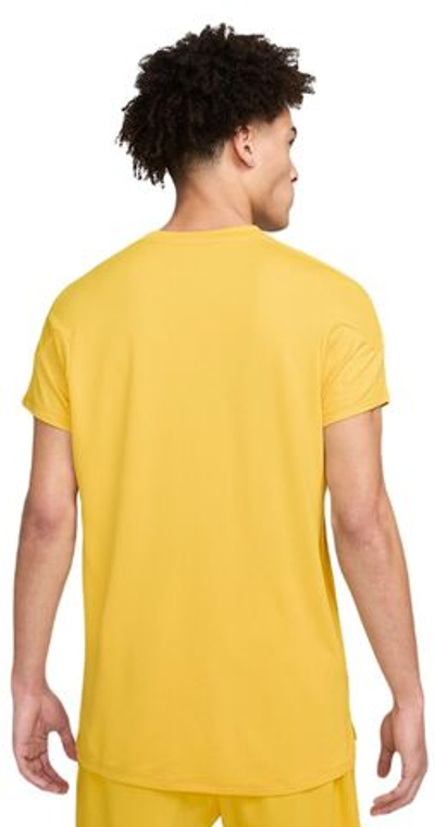 Мужская теннисная футболка Nike Court Dri-Fit Slam RG Tennis Top - vivid sulfur/black