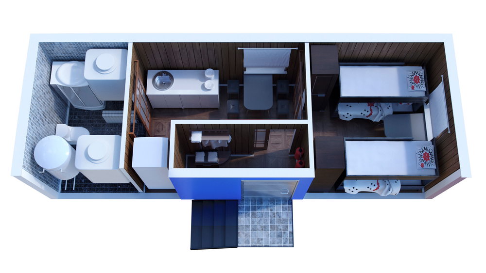 Вагон-дом 8х2,8м жилой на 4 человека с санузлом