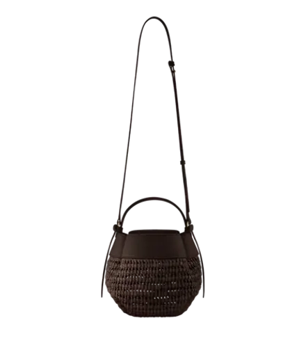 POLENE СУМКА TSUBI RAFFIA, ЦВЕТ ЧЕРНОГО ДЕРЕВА