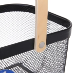 Корзина для хранения металлическая с деревянными ручками «ФАРГО», цвет черный, 19*24,5*40см (лейбл Селфи)