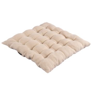 Подушка на стул из стираного льна бежевого цвета из коллекции essential, 40х40x4 см