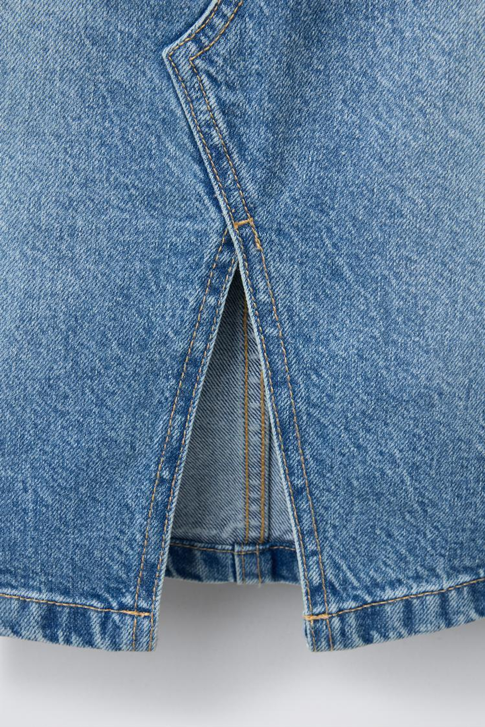 ZARA ДЖИНСОВАЯ ЮБКА МИДИ, СИНИЙ