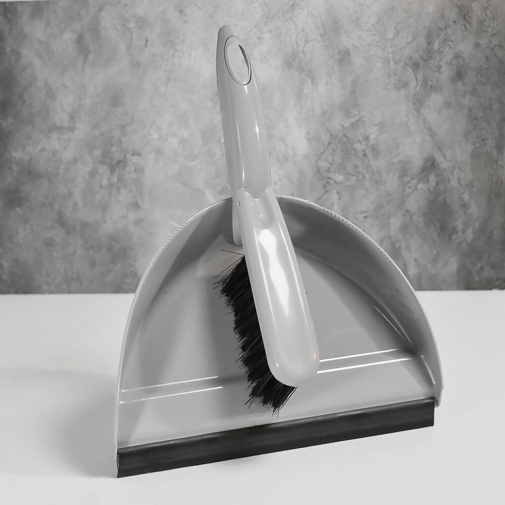 Щетка-сметка "Etna" с совком с кромкой (серый)