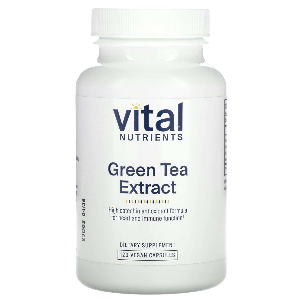 Vital Nutrients, экстракт зеленого чая, 120 веганских капсул (275 мг в 1 капсуле)
