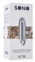 Прозрачная насадка на пенис закрытого типа N 36 Stretchy Thick Penis Extension - 15,2 см. (Цвет: прозрачный)