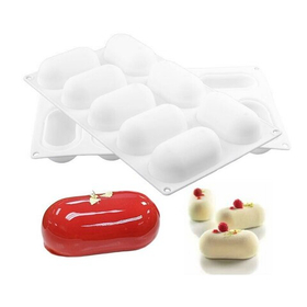 Форма для муссовых десертов, 8 ячеек 30х17,5х3,5 см овал