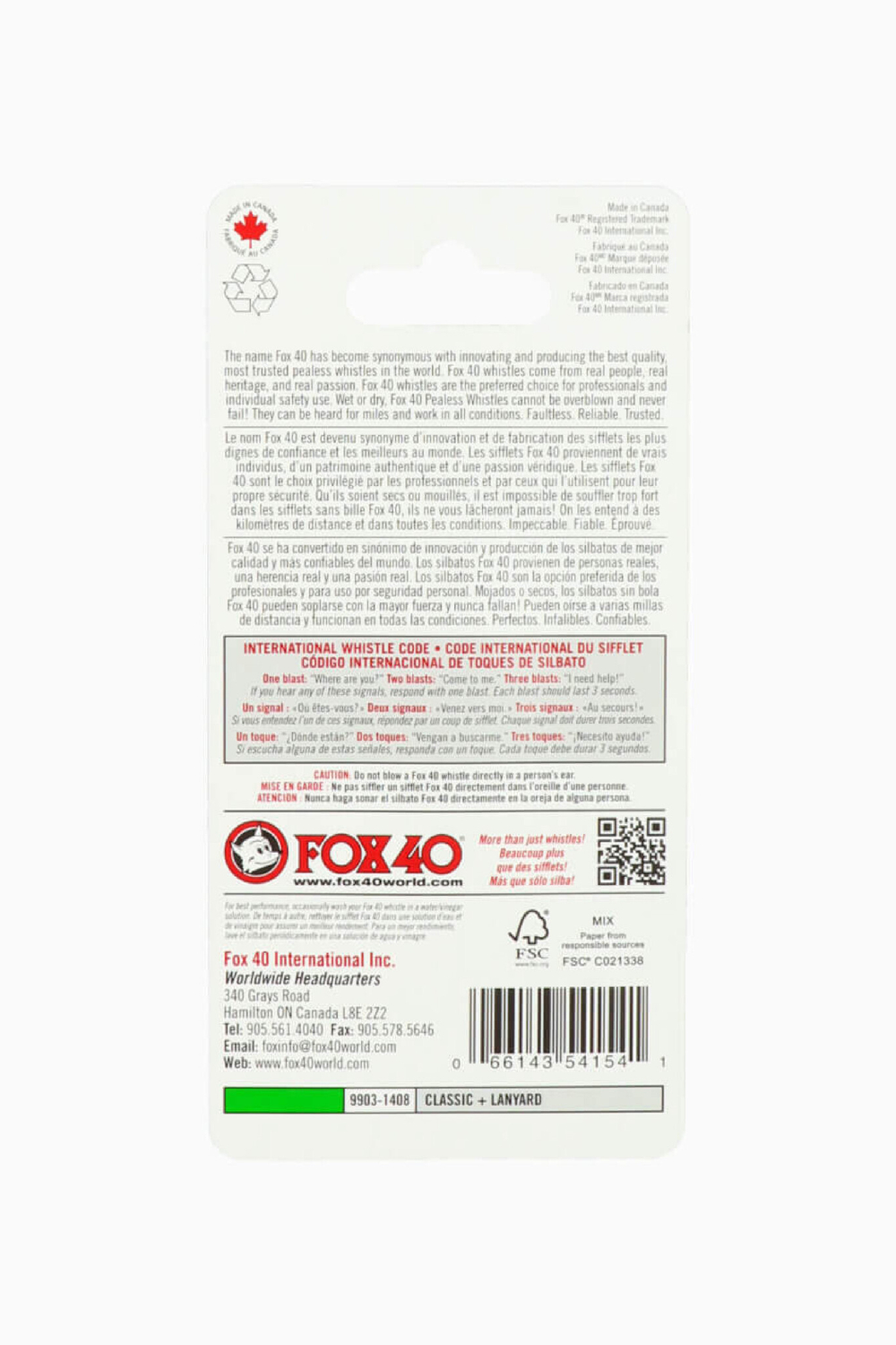 Свисток со шнурком Fox40 Classic