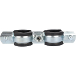 Хомут для труб двухвинтовой сдвоенный STOUT - 1/2" (20-24 мм, с шпилькой и дюбелем)