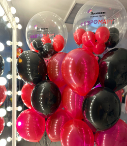 Воздушные шары черно-розовые №2821