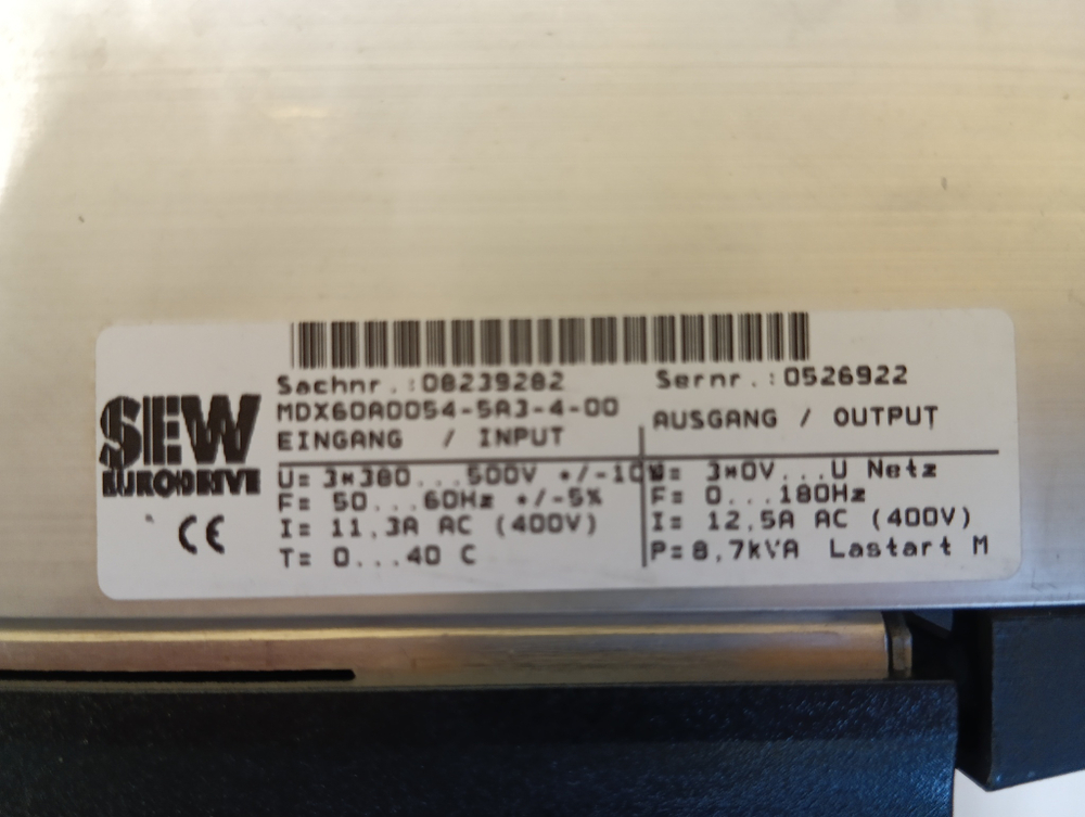 SEW Eurodrive MDX61B0055-5A3-4-00+MDX60A0054-5A3-4-00 с хранения
