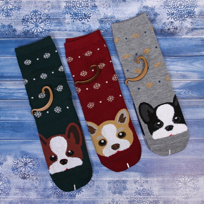 Носки женские «Новогодние друзья», микс 5 цветов, р-р 36-39